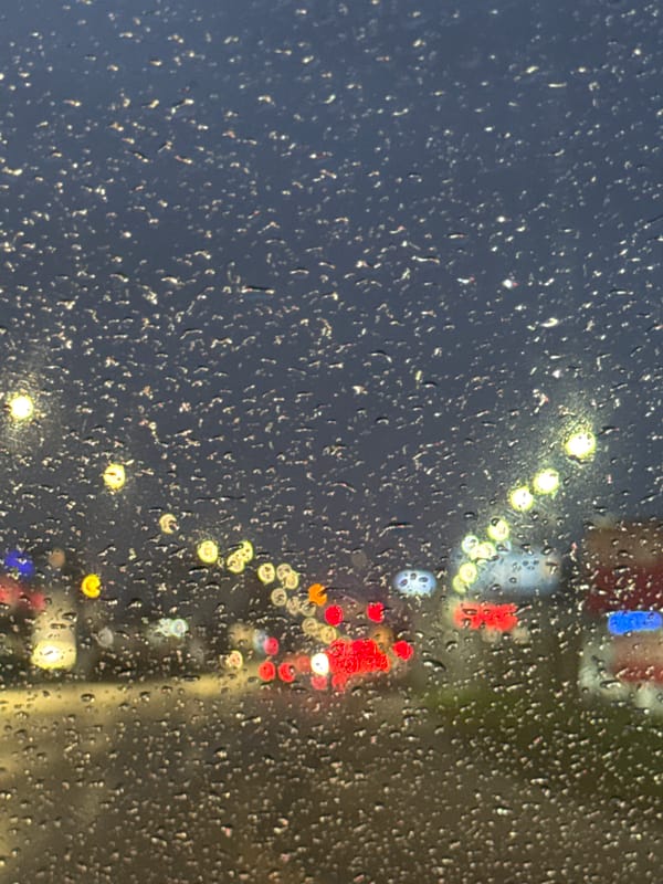 Rainy evening documented in Sofia with driving, indoor scenes