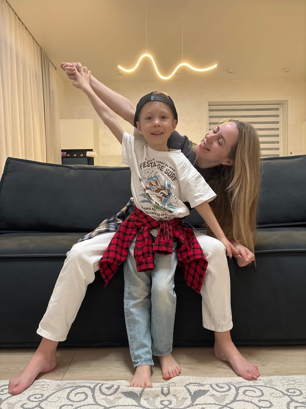 Family enjoys quiet afternoon at home in Chaikovsky, Russia