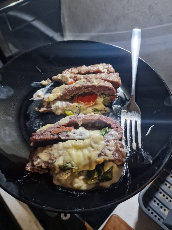 Home-cooked meatloaf dinner prepared in Sofia kitchen