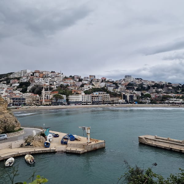 Overcast afternoon documented across coastal Ulcinj, Montenegro