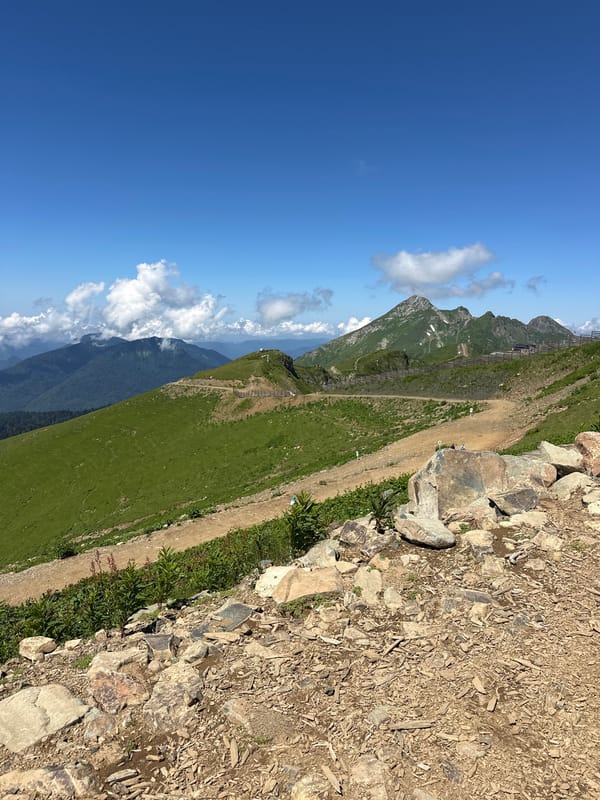 Summer mountain scenes from Estosadok's slopes and trails