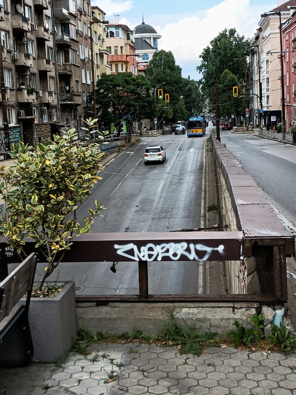 Street scenes in Sofia after a summer rain shower