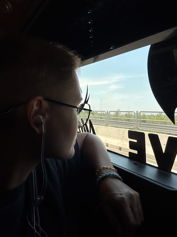 Gazing out a window somewhere along the Vietnamese coast