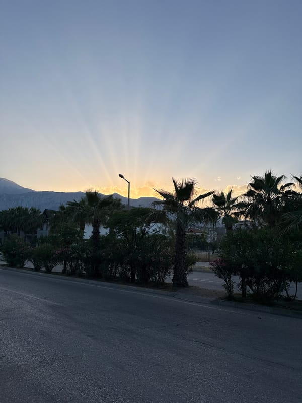 Sunset scenes captured around Kemer, Turkey hotels and streets