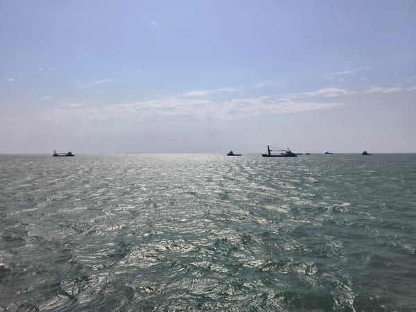 Aboard a vessel crossing the Caspian Sea near Pirallahi