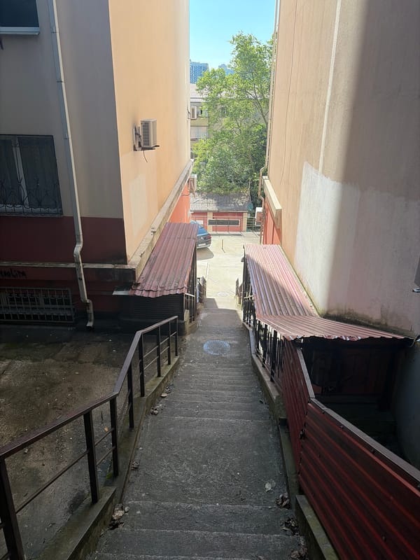 Early morning walk documented through residential Sochi neighborhoods