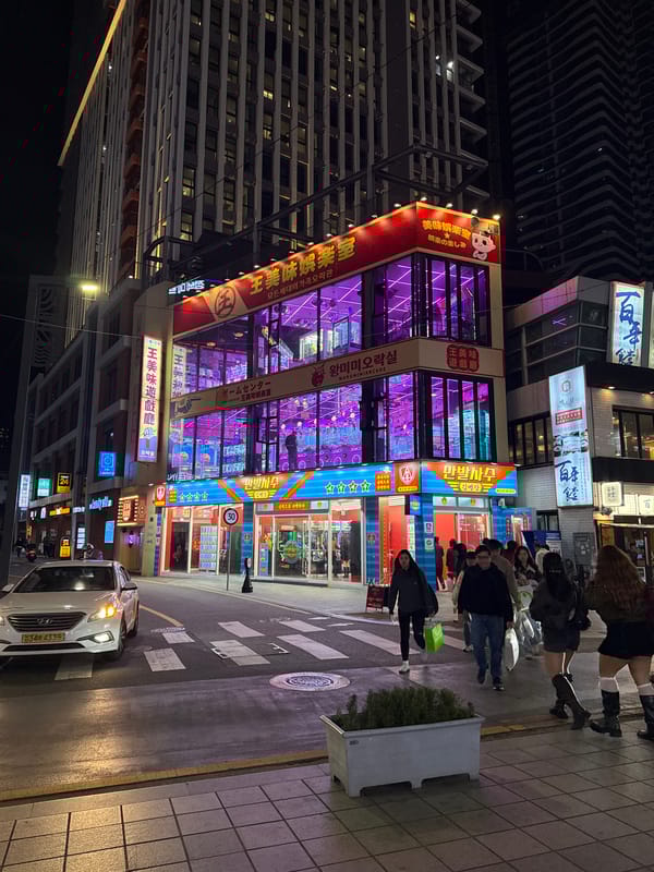 Nighttime Commercial District Scenes Documented in Busan