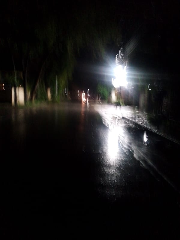 Witness documents wet street scenes with reflective lighting