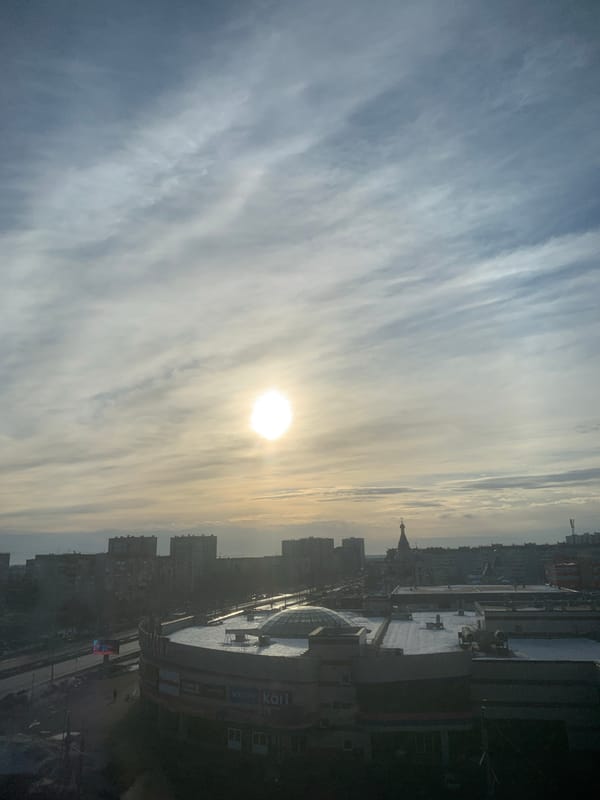 Elevated views capture Izhevsk urban landscape in early morning