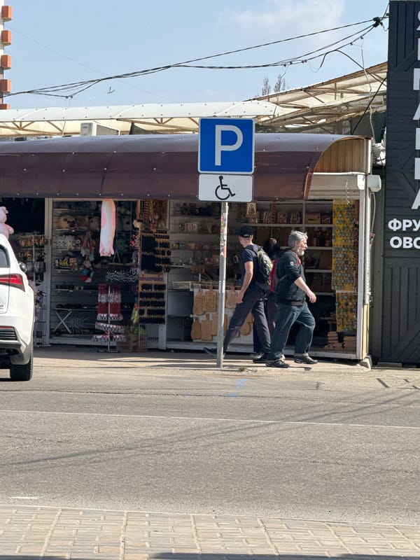 Morning street life and spring scenes in Anapa, Russia
