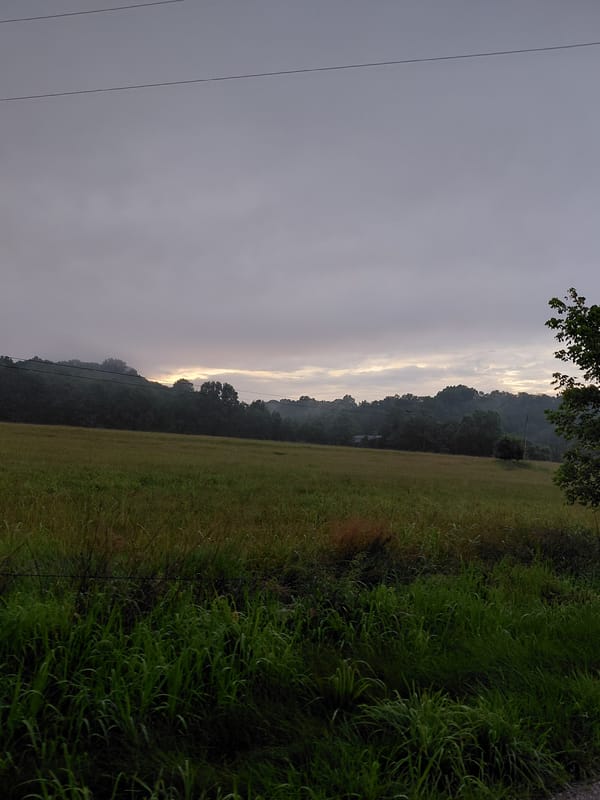 Rainy evening drive through rural Frankfort, Kentucky