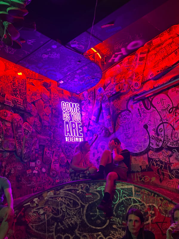 Skaters gather at graffiti-covered indoor venue in Barcelona