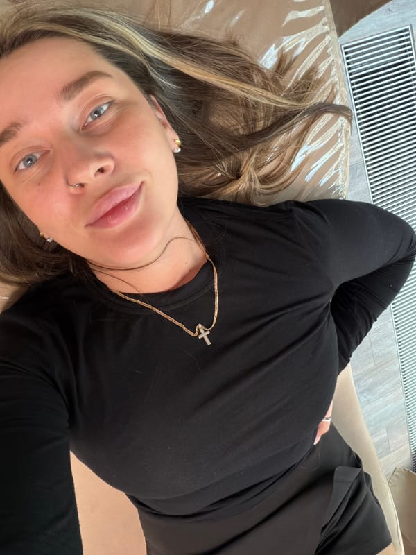 Woman photographed with street food in central Moscow