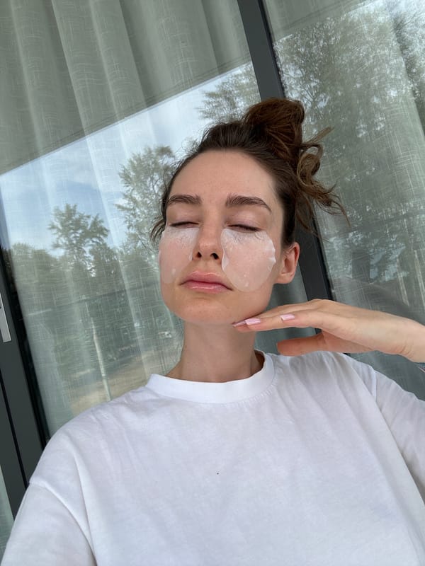 Woman documents skincare routine in Thailand resort town