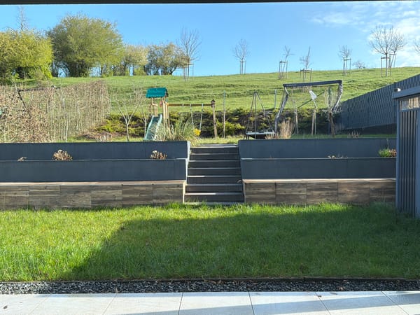 Residential garden photographed in Junglinster, Luxembourg