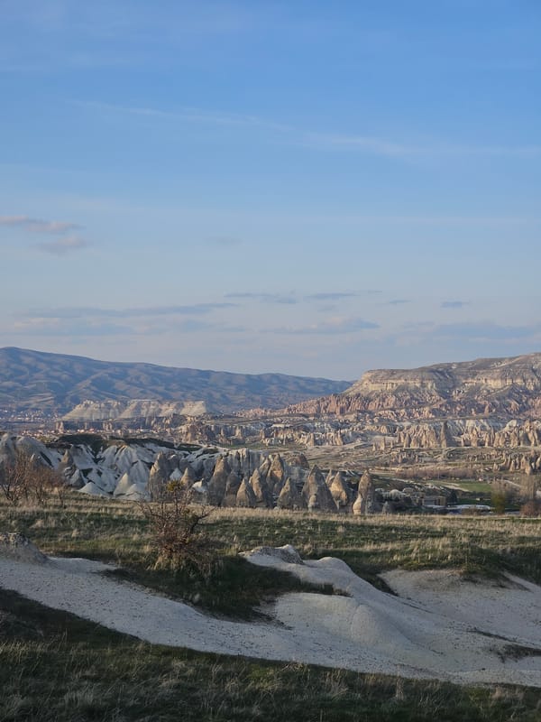 Göreme's fairy chimney formations captured under clear skies