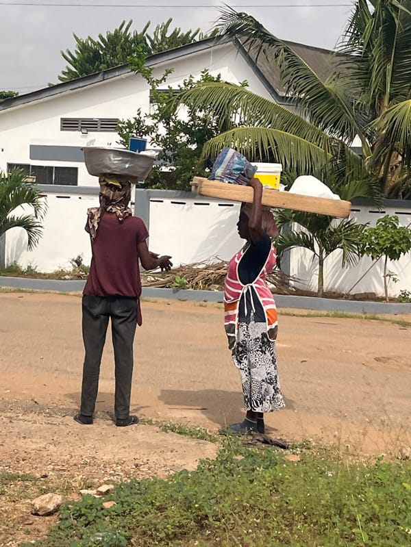 Everyday street life captured across residential Accra neighborhoods