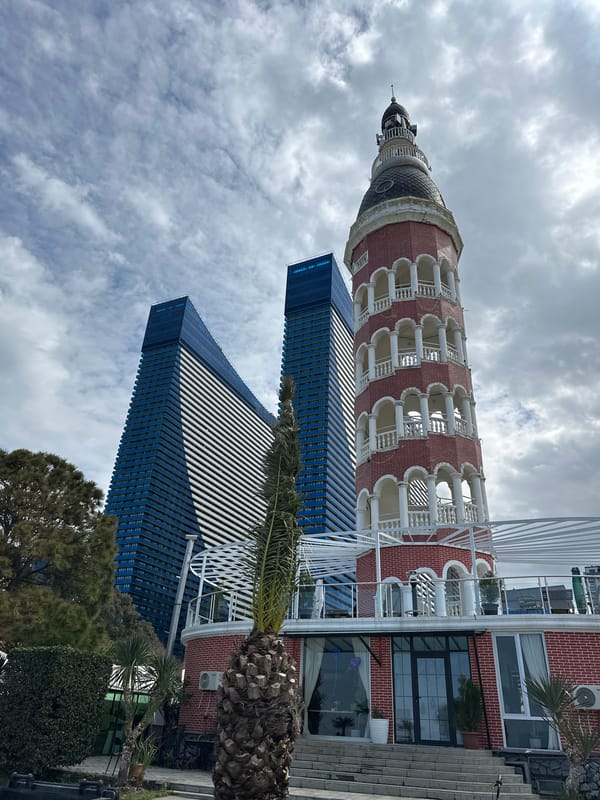 Morning scenes captured along Batumi waterfront promenade