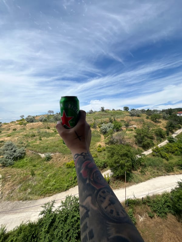 Hilltop hang above Varna with sea views and a cold one