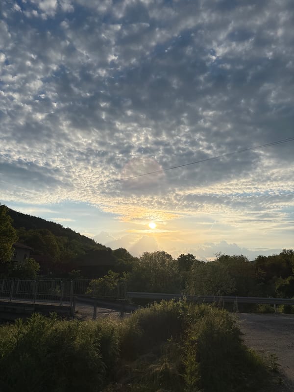Cloudy sky with low sun observed in Bulgaria