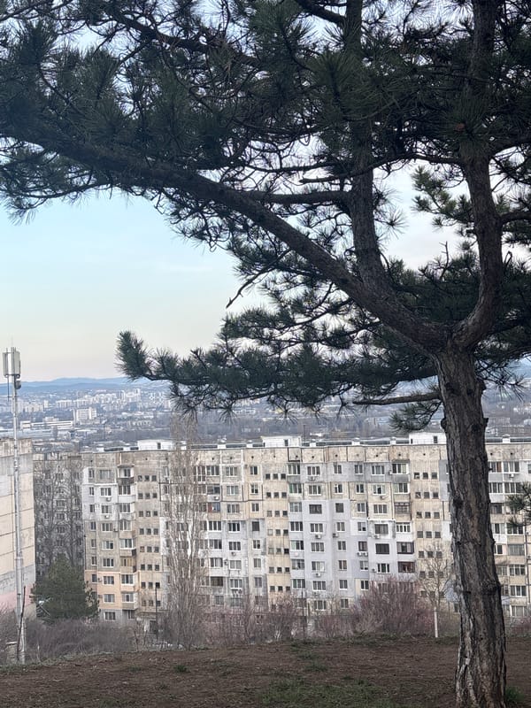 Tourist documents Simferopol monument and city views from hillside