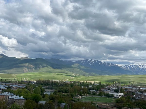 Elevated landscape view captured of Sisian, Armenia townscape