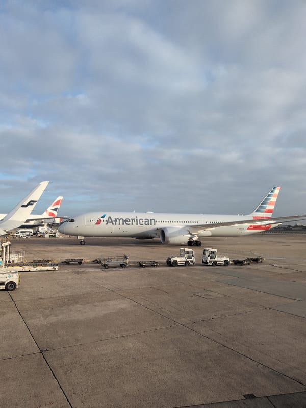 American Airlines jet spotted on Heathrow tarmac Thursday morning