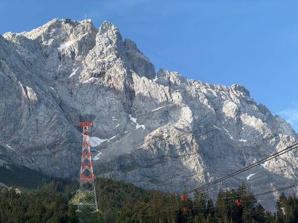 Zugspitze summit and cable car infrastructure on a clear morning