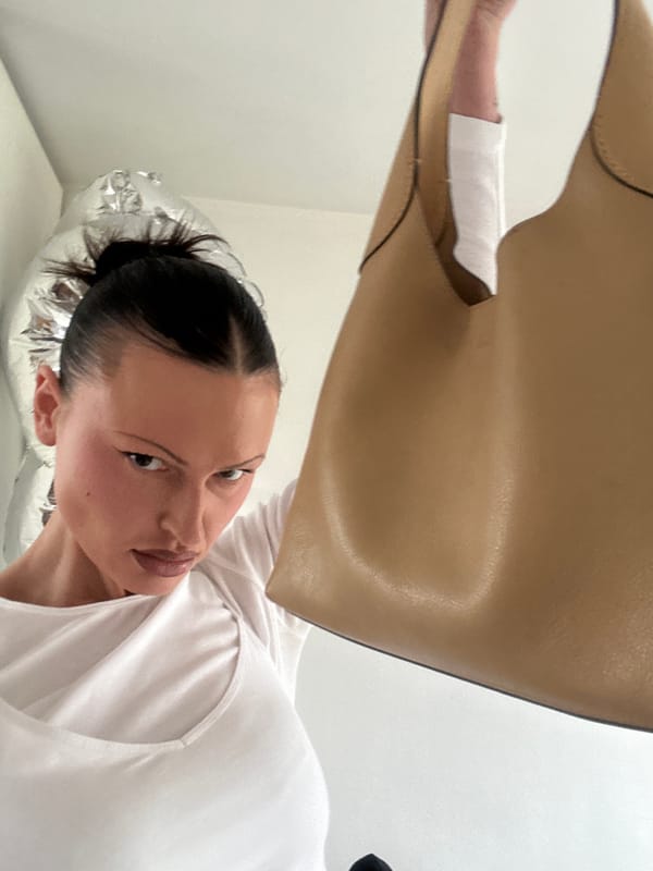Woman documents complete morning beauty routine in detailed selfie sequence
