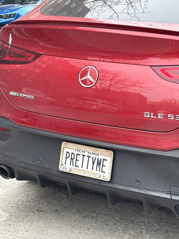 Red Mercedes AMG with 'PRETTYME' plates spotted in NYC