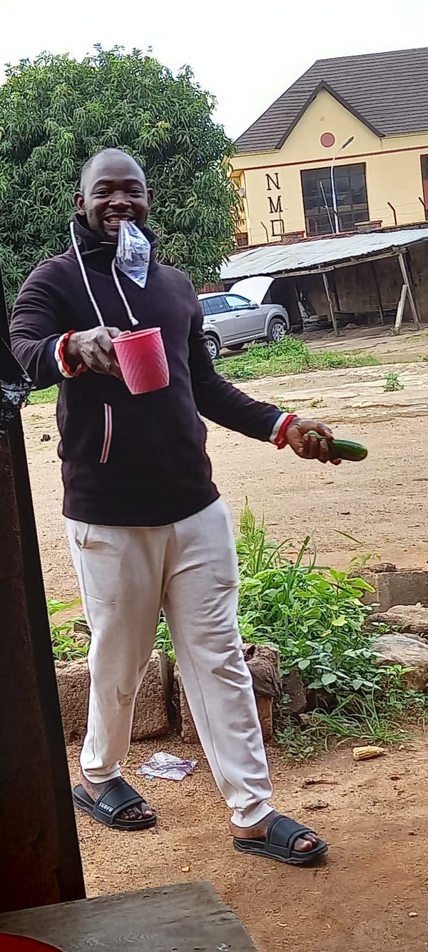 Person with plastic bag observed in semi-urban area