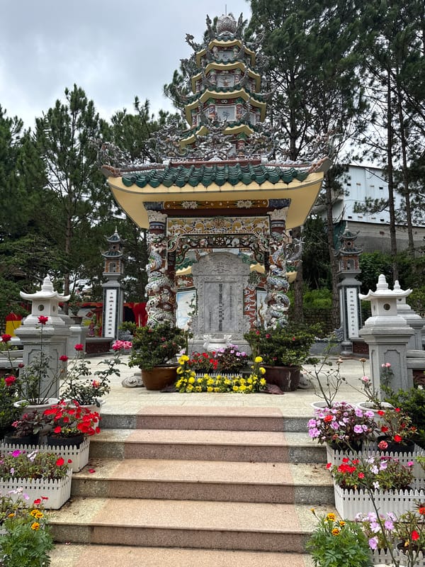 Buddhist temple architecture extensively documented in Da Lat Vietnam
