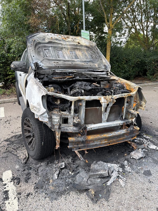 Car boot chaos: burnt truck, grazing horses, and market finds