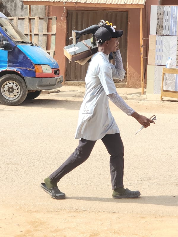 Morning street life documented in Maiburiji, Nigeria