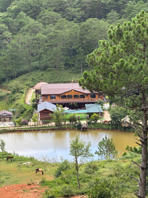 Lakeside building documented in Vietnam's forested highlands