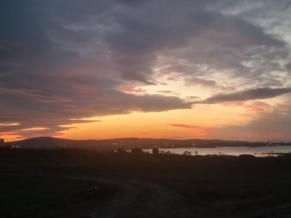 Sunset landscape observed near Burgas, Bulgaria