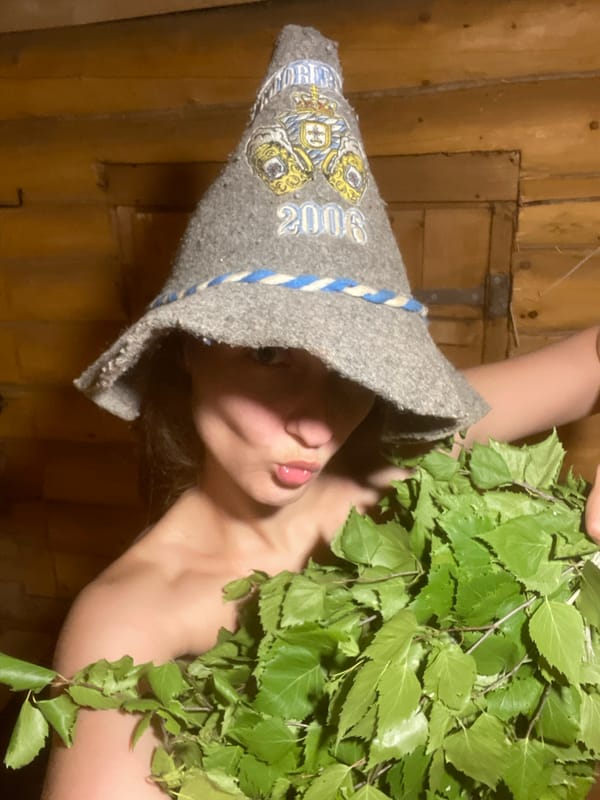 Person in bathrobe photographed outdoors in Sharkan, Russia