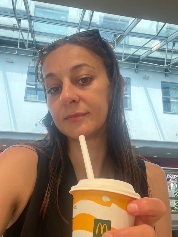 Casual mall day: selfies, gelato, and a McDonald's stop