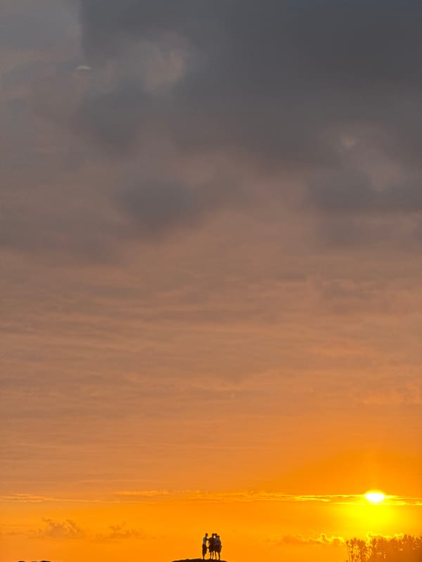 Vivid coastal sunset near Mengwi, Bali