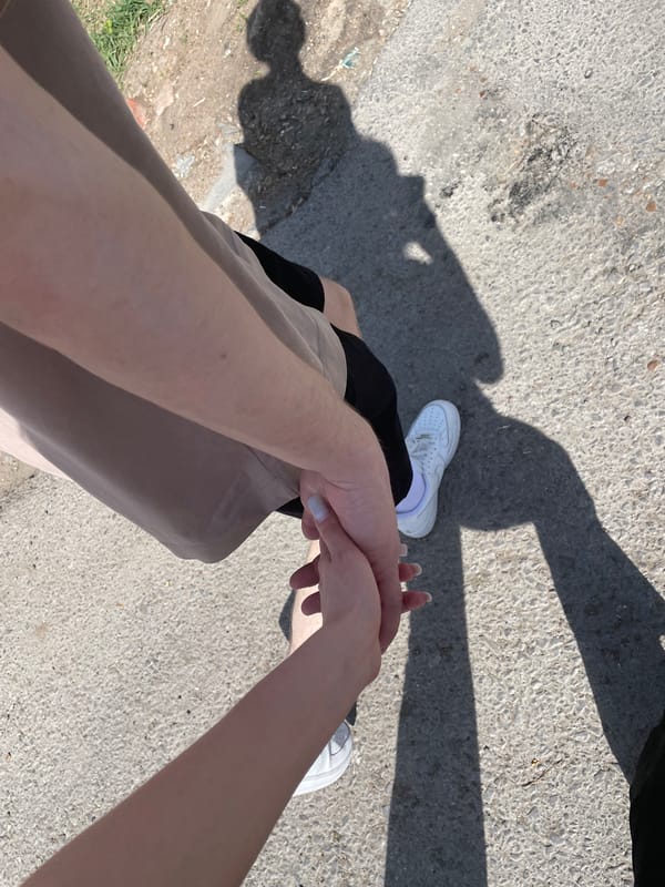 Casual walk with companion and dog in Ufa neighborhood