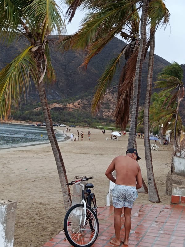 Evening beach scenes in Juan Griego, Venezuela