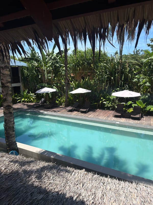 Tropical pool area documented in General Luna, Philippines