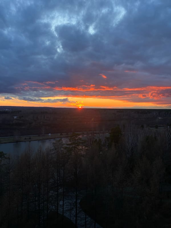 Sunset captured over Tyumen landscape in western Siberia