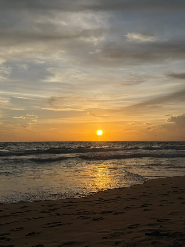 Sunset observed over Andaman Sea at Bang Tao Beach