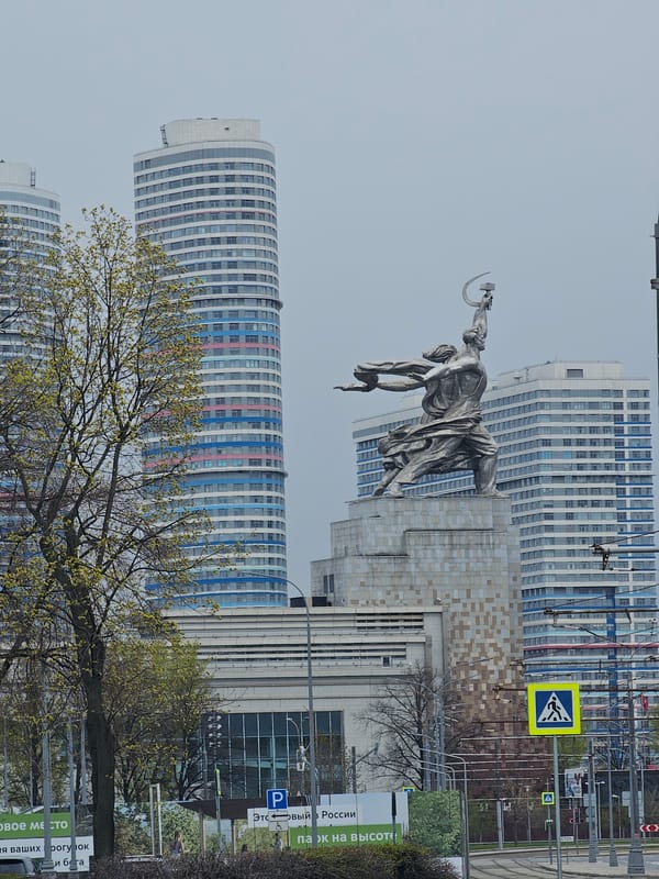 Moscow monuments documented during morning walk on May Day