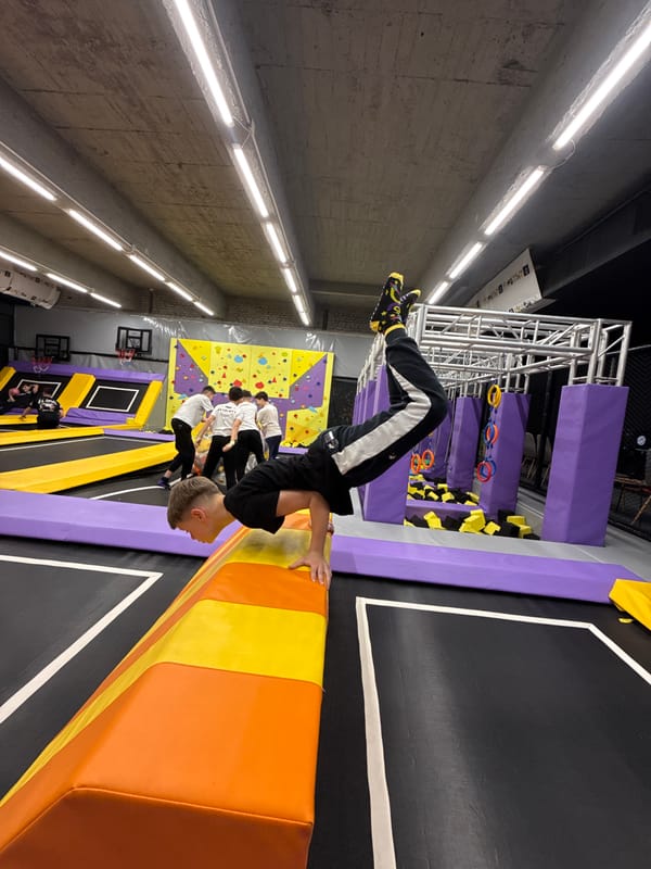 Trampoline park activity documented in Shumen, Bulgaria
