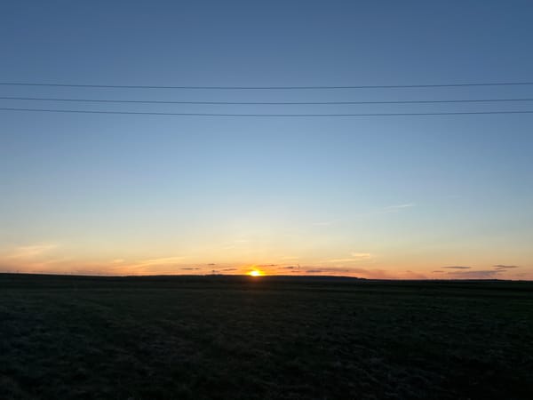 Sunset observed over rural Буралы, Russia countryside