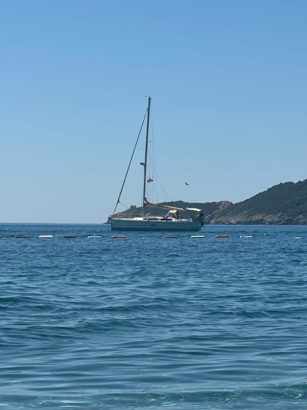 Tranquil morning captured along Montenegro's Adriatic coast near Boreti