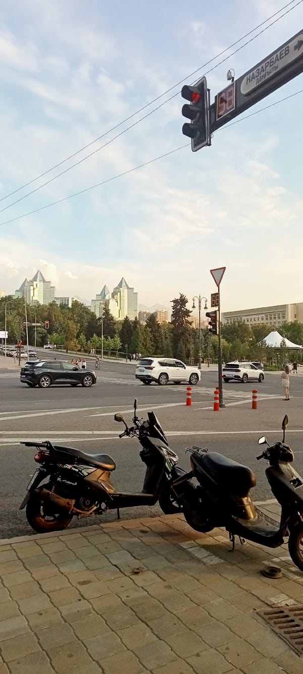 Afternoon street life across central Almaty, Kazakhstan