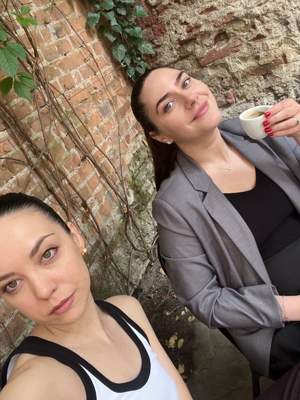 Morning breakfast scene documented at Sofia cafe alleyway